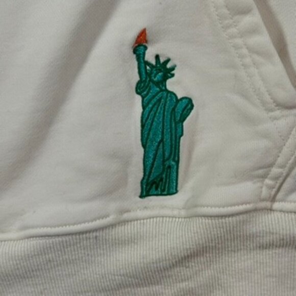 Parke Womens Relaxed Fit Hoodie Sweatshirt French Terry Cream Embroidered Sz XXL - Picture 6 of 15